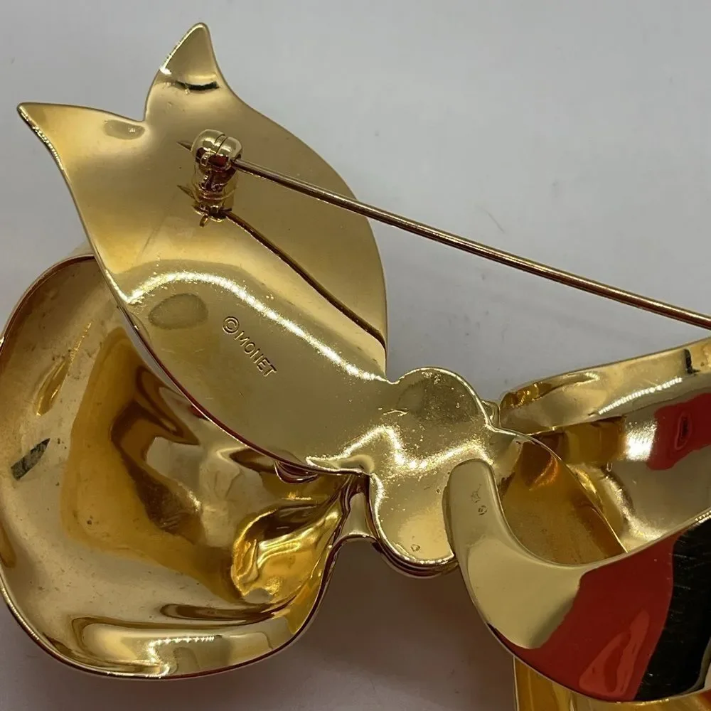 Monet Gold Toned Bow Brooch
